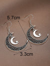 Retro Asymmetric Crescent Moon Drop Earrings