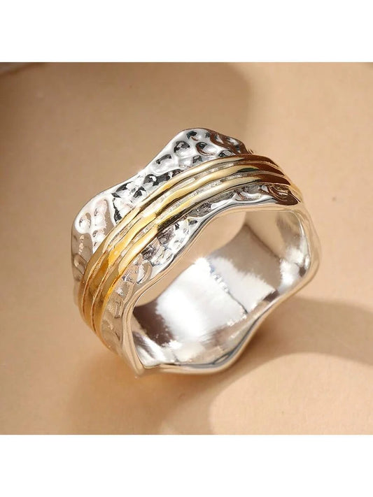 Hammered Bohemian Wide Band Ring