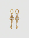 Gold Vintage Key Gothic Earrings