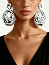 Gold-Plated Metal Drum Dangle Earrings