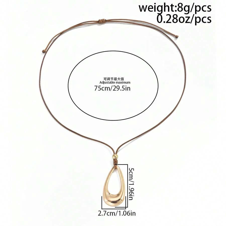 Asymmetrical Water Drop Charm Necklace