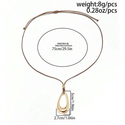Asymmetrical Water Drop Charm Necklace