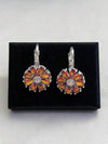 Vintage Floral Royal Blue Dangle Earrings