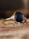 Bohemian Retro Dark Blue Cubic Zirconia Ring