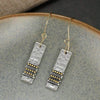 Hammered Rectangular Drop Earrings