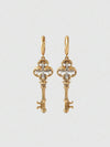 Gold Vintage Key Gothic Earrings