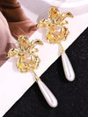 Vintage Floral Pearl Bridal Earrings