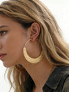 Porcelain Print Hammered Hoop Earrings