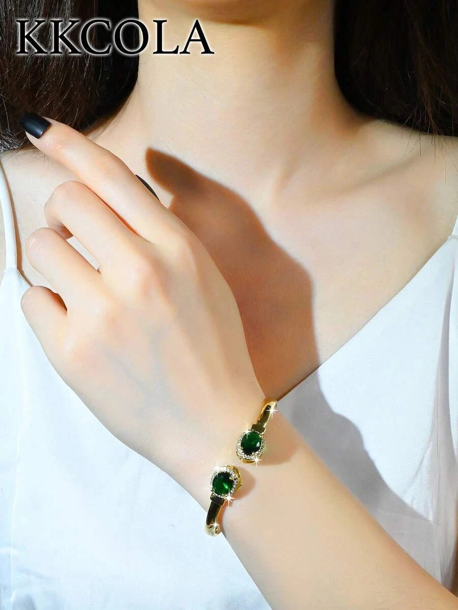 Geometric Green Zirconia Bracelet