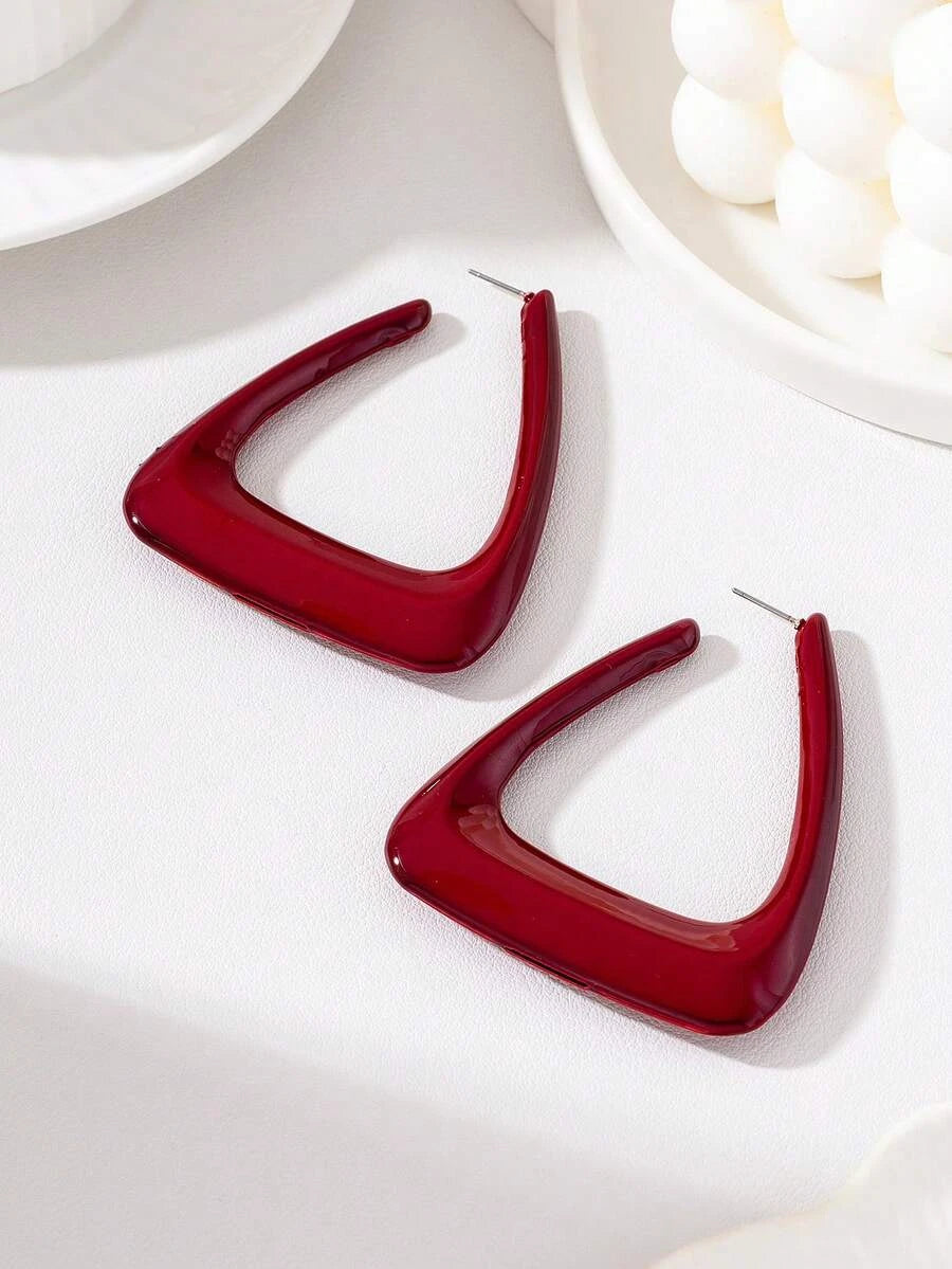 Geometric Design Hoop Earrings