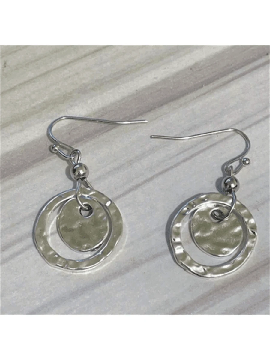 Bohemian Vintage Hollow Round Pendant Earrings