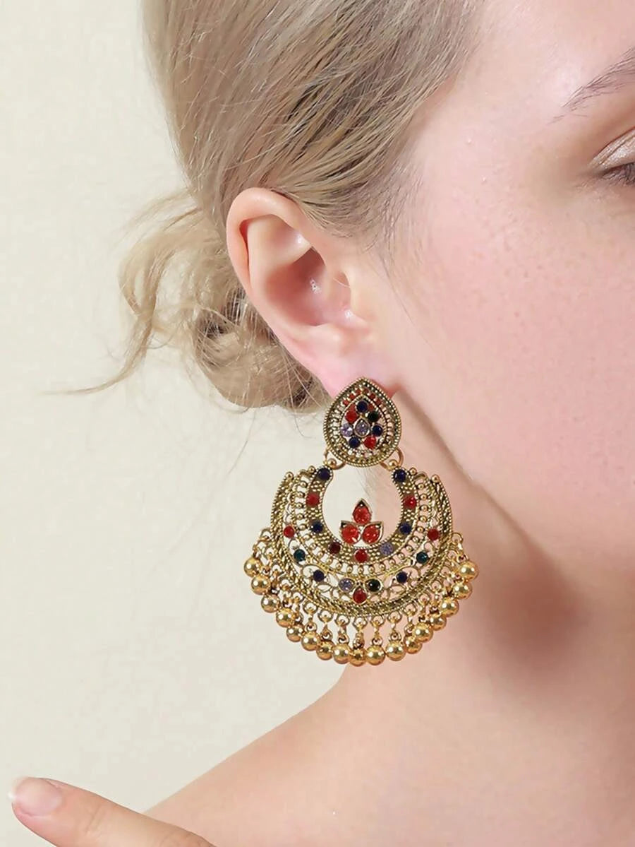 Multicolor Rhinestone Statement Earrings