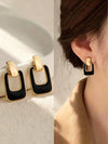 Retro Coffee Square Drop Earrings