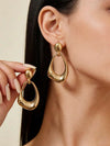 Chunky Gold Teardrop Dangle Earrings