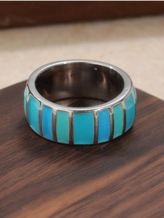 Silver Bohemian Wide Band Ring