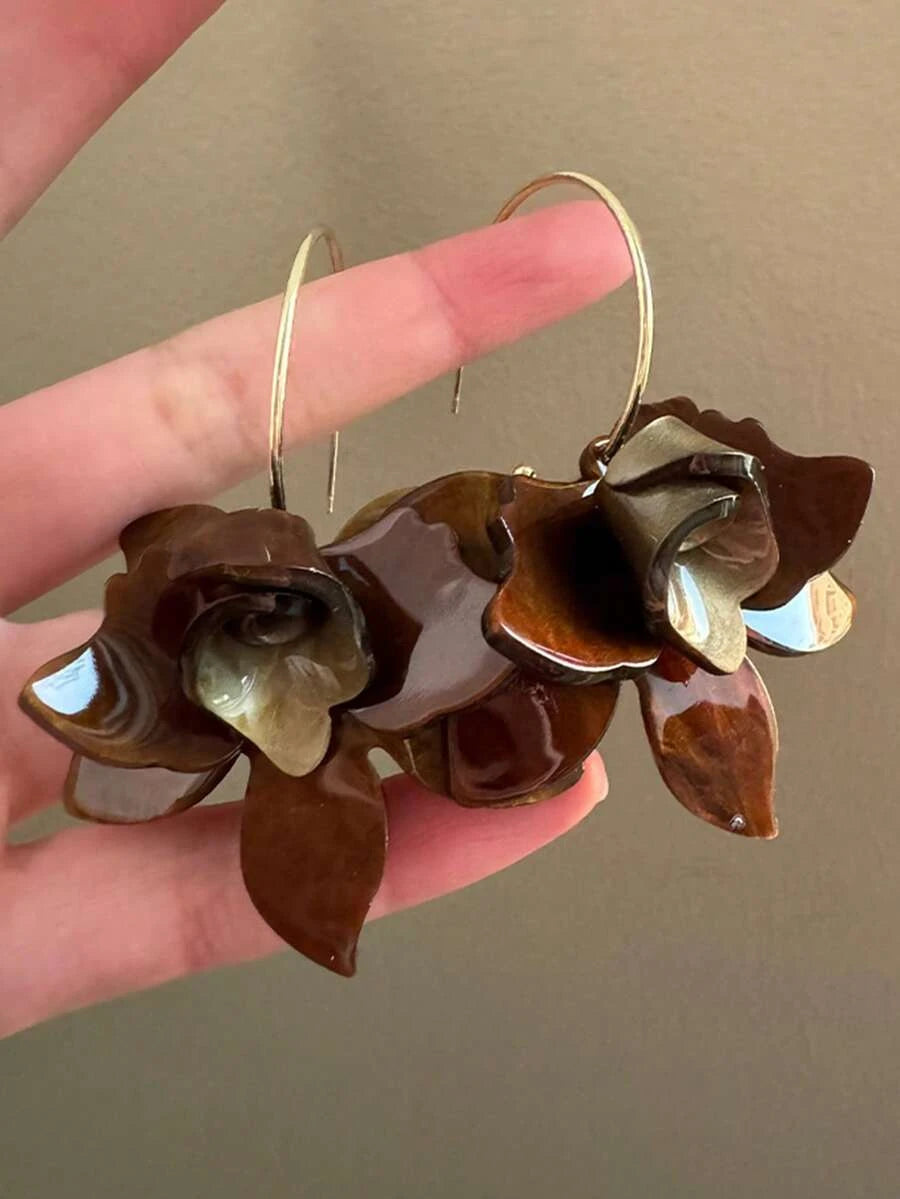 Vintage Floral Acrylic Earrings