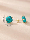 Square Synthetic Turquoise Stud Earrings