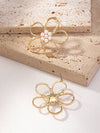 Geometric Faux Pearl Petal Earrings