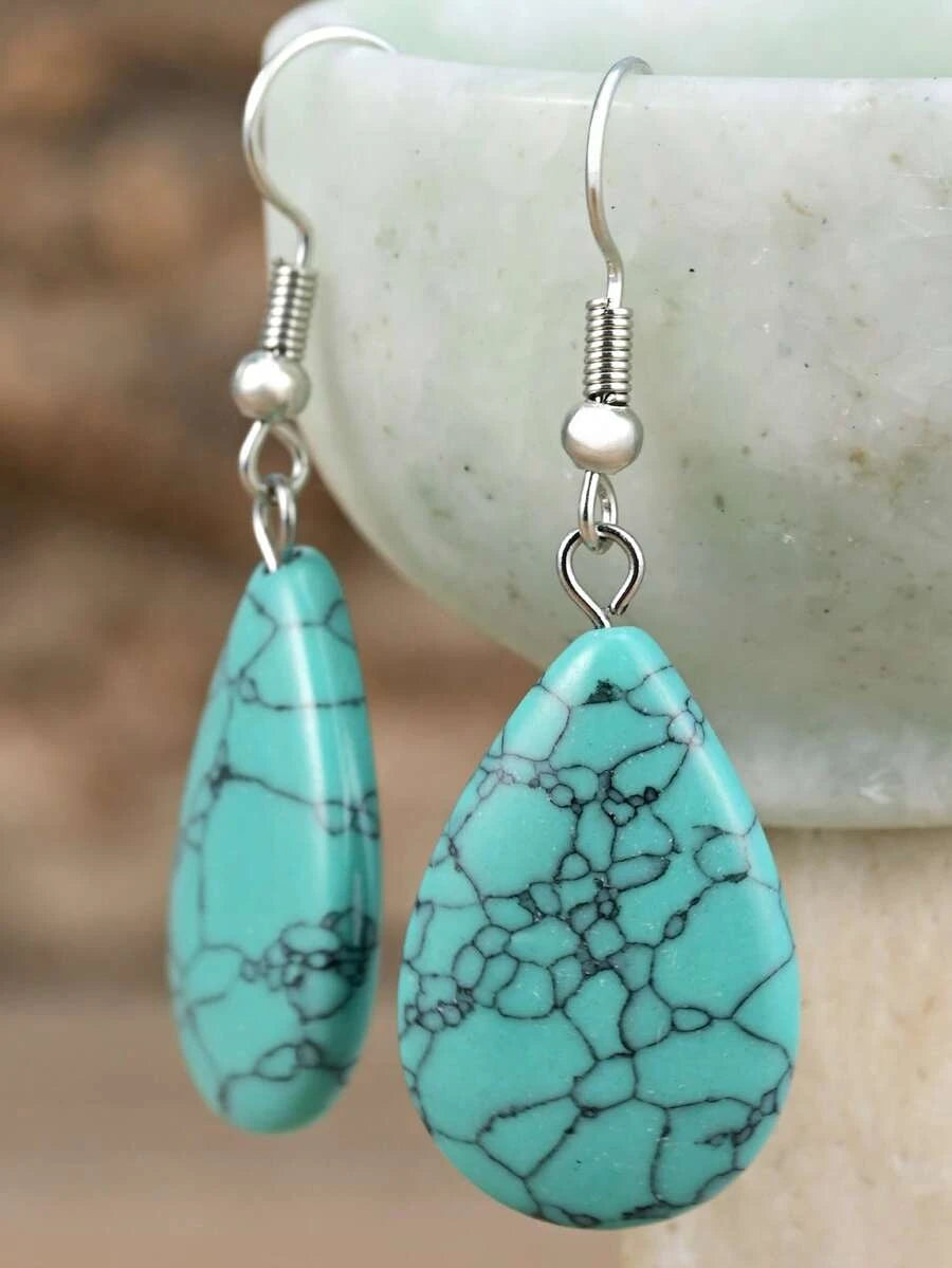 Bohemian Turquoise Water Drop Earrings
