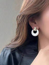 Vintage White Drip Geometric Earrings
