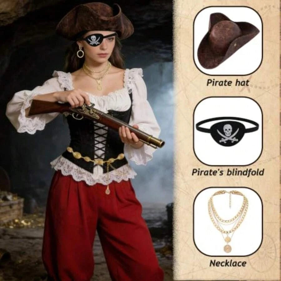 Womens Pirate Costume Accessories Set
