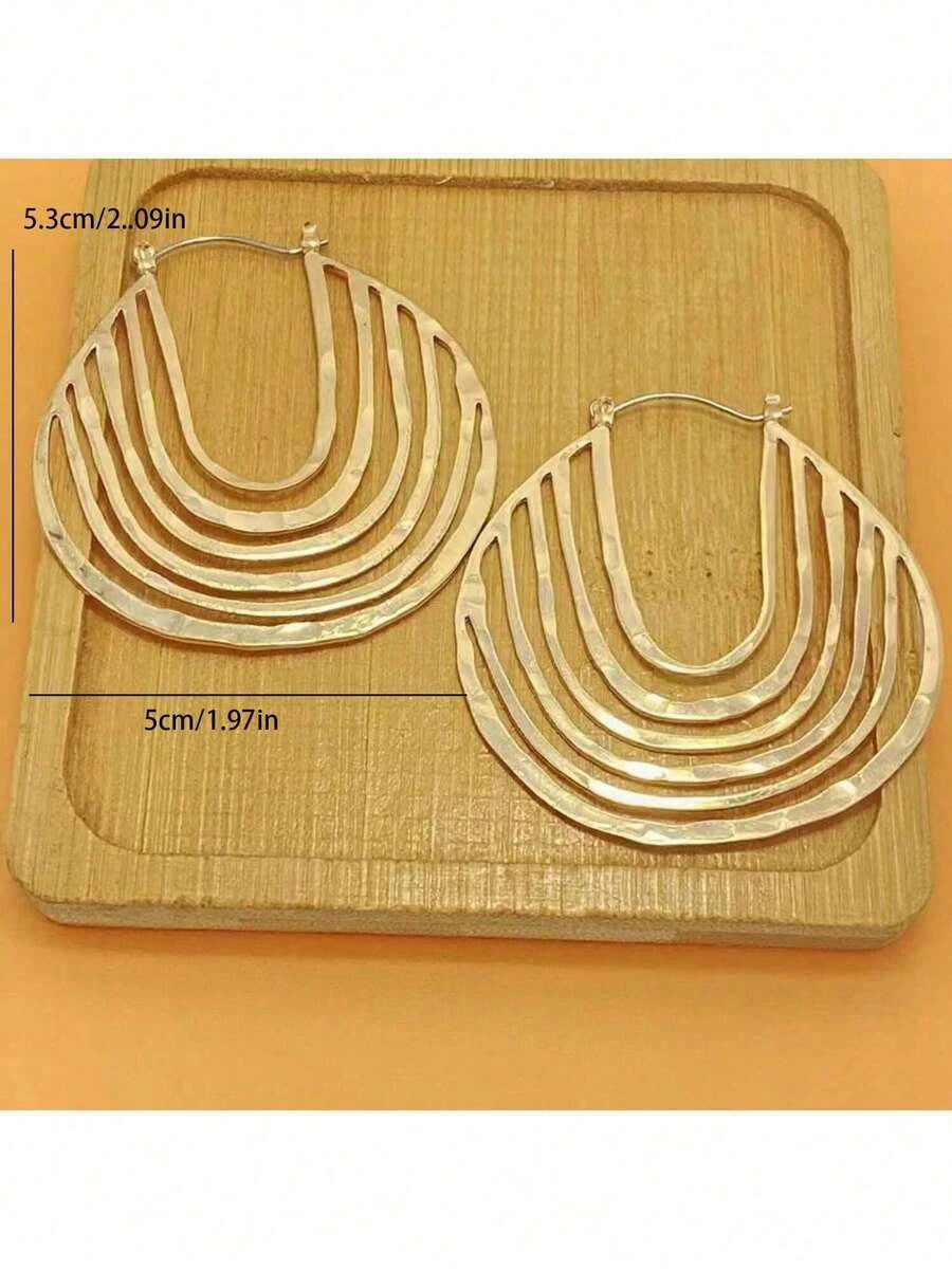 Retro Geometric U-Shaped Earrings