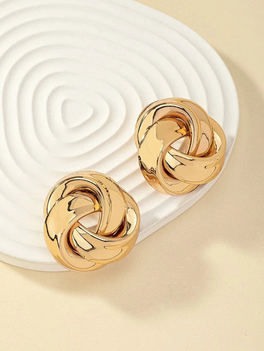 Chic Lacquered Geometric Earrings