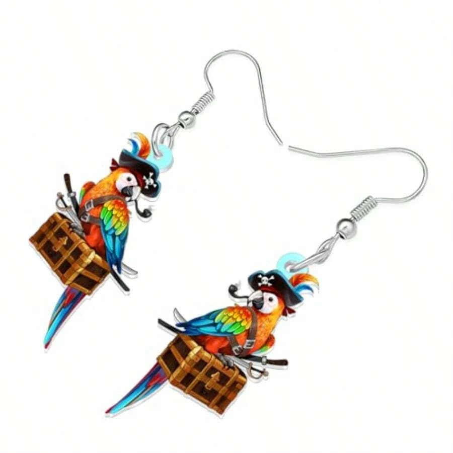 Acrylic Parrot Dangle Earrings