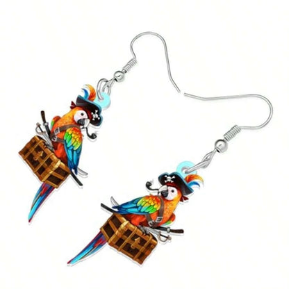 Acrylic Parrot Dangle Earrings