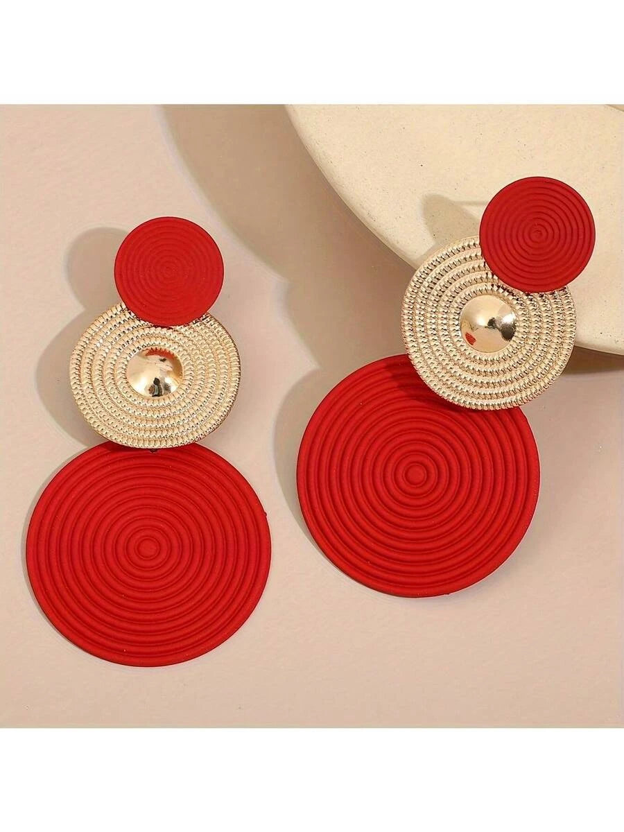 Circular Wave Pattern Fashion Earrings