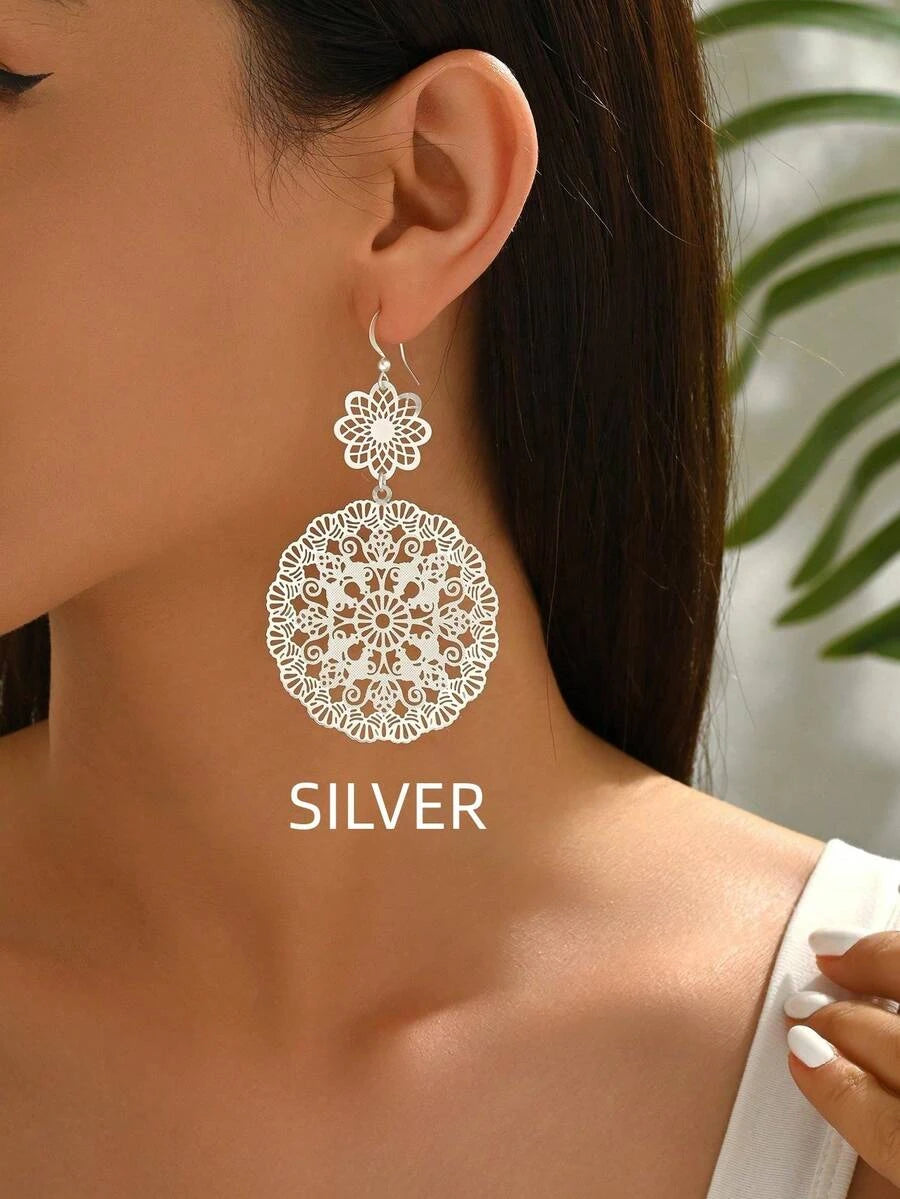 Vintage Hollow Statement Earrings