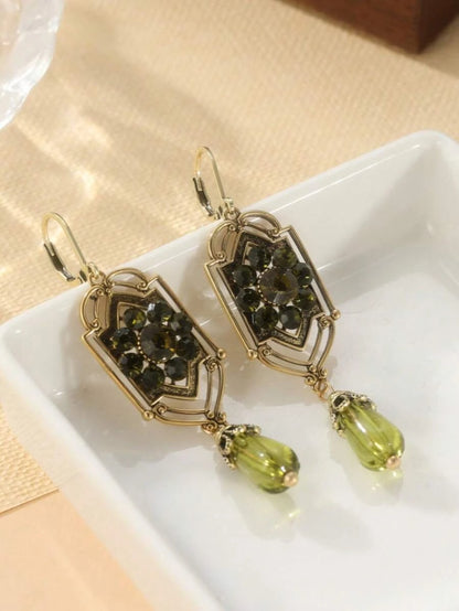 Vintage Teardrop Zirconia Earrings