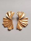 Retro Geometric Metal Leaf Earrings
