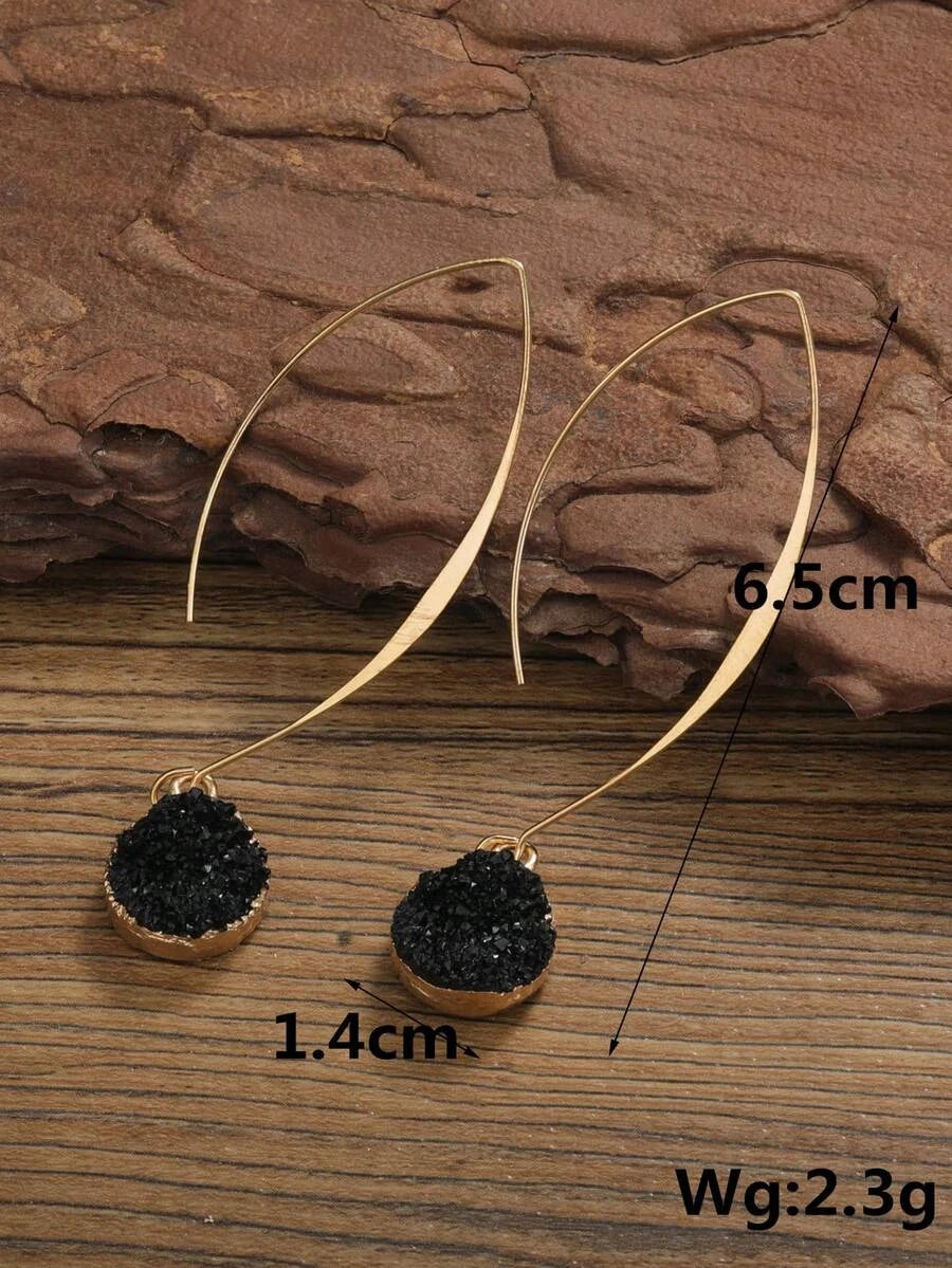 Resin Geometric Drop Earrings