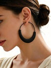 Porcelain Print Hammered Hoop Earrings