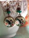 Retro Hummingbird Dangle Earrings
