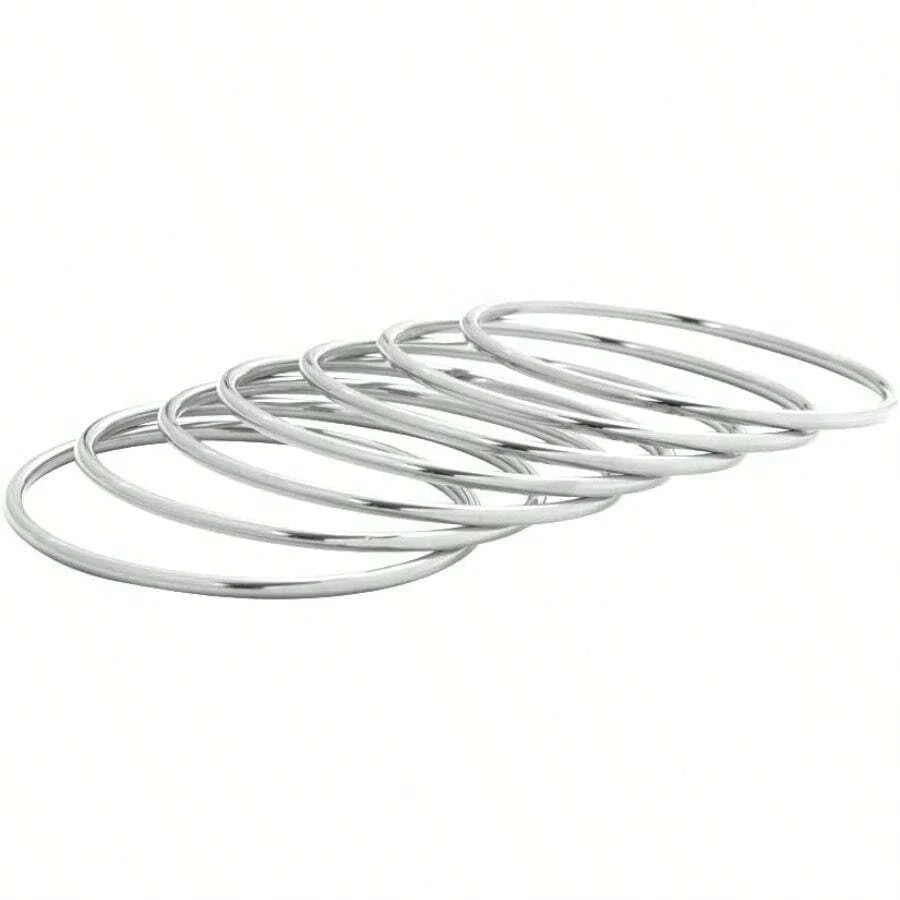 Glossy Thin Round Bangle Bracelet Set