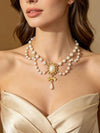 Retro Baroque Faux Pearl Tassel Necklace