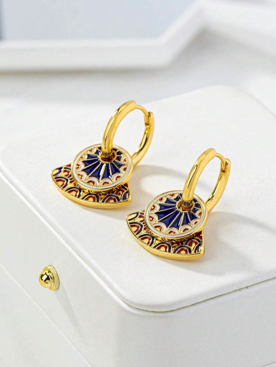 Colorful Enamel Clover Earring Studs