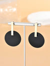 Geometric Enamel Circle Stud Earrings