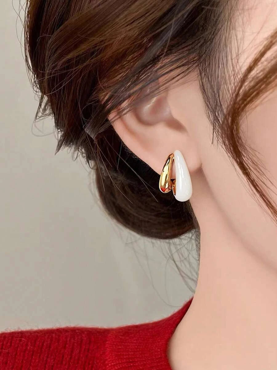 French Vintage Geometric Stud Earrings