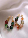 Retro Chinese Style Blue Beaded Earrings