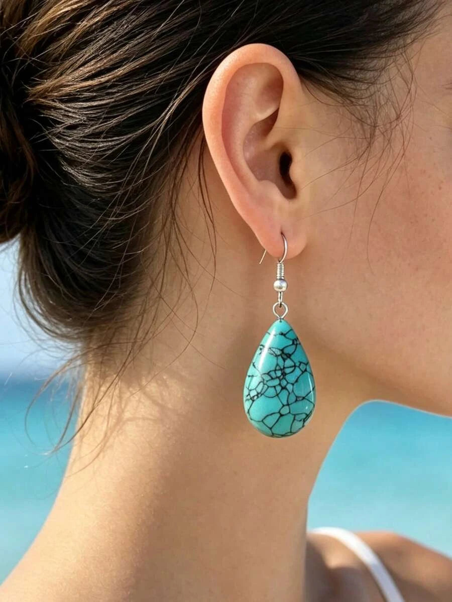 Bohemian Turquoise Water Drop Earrings
