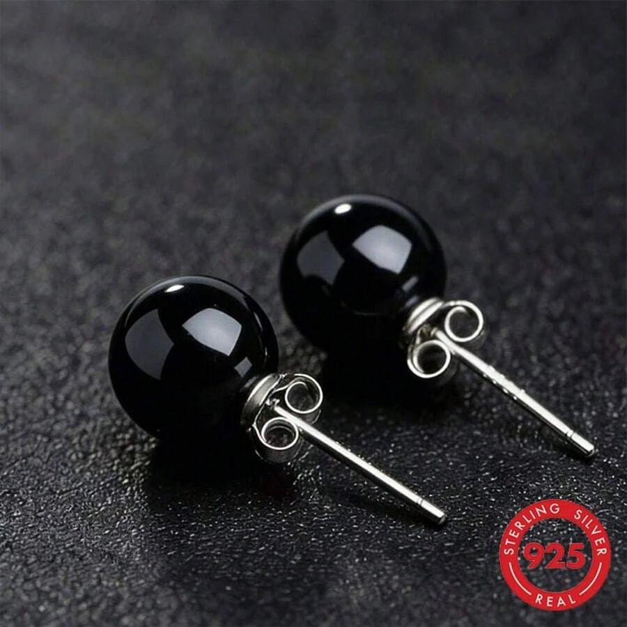 Minimalist Purple Stone Silver Stud Earrings