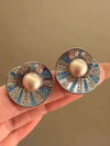 Vintage Seashell Pearl Earrings