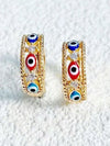 Vintage Gold Evil Eye Zirconia Earrings