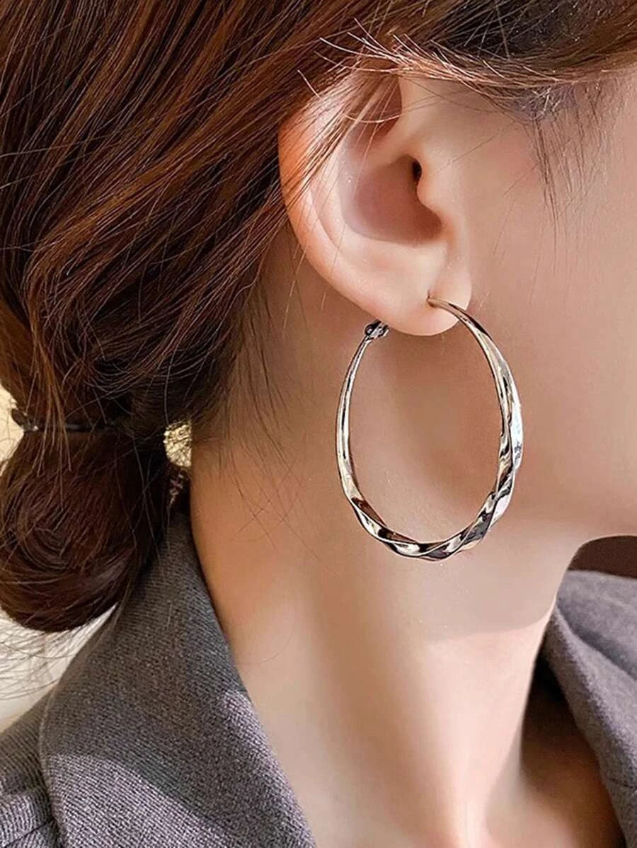 Minimalist Gold Oversize Hoop Earrings