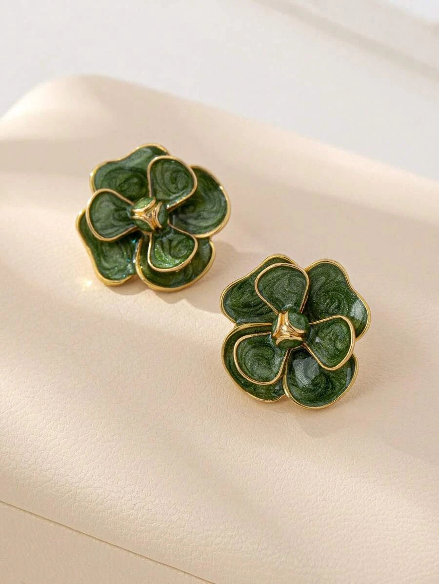 Vintage Floral Stud Earrings