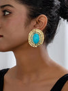 Geometric Textured Pearl Drop Earrings
