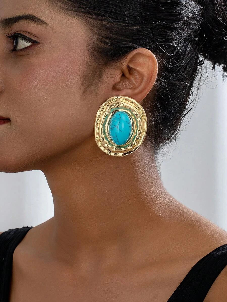 Geometric Textured Pearl Drop Earrings
